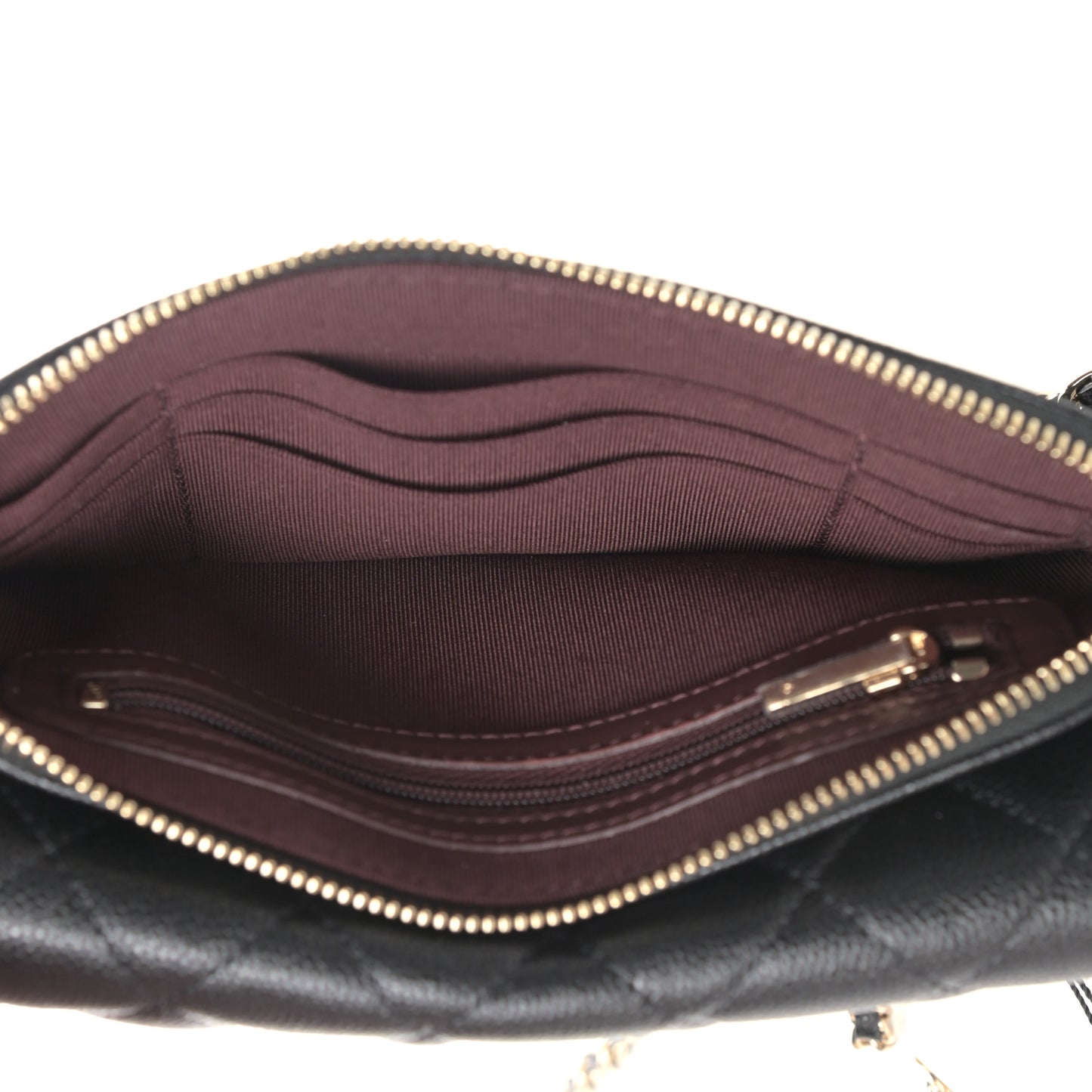 Caviar Quilted Flap Phone Holder With Chain Black