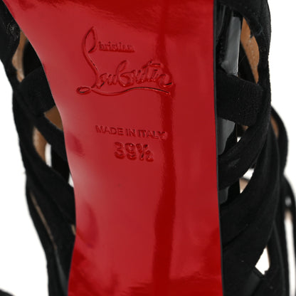 Christian Louboutin Suede Calfskin Patent Karina 120 Booties 39.5 Black 7 of 10
