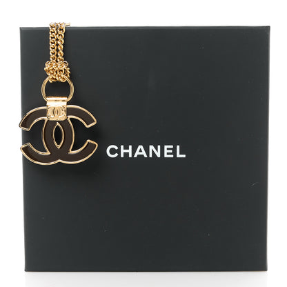 Chanel Metal Resin CC Pendant Necklace Gold 5 of 5