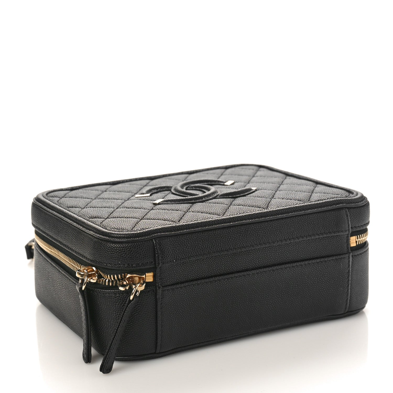 Chanel Caviar Quilted Medium CC Filigree Vanity Case Black 4 of 10