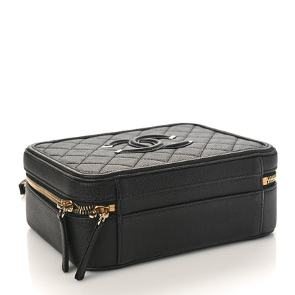 Chanel Caviar Quilted Medium CC Filigree Vanity Case Black 4 of 10