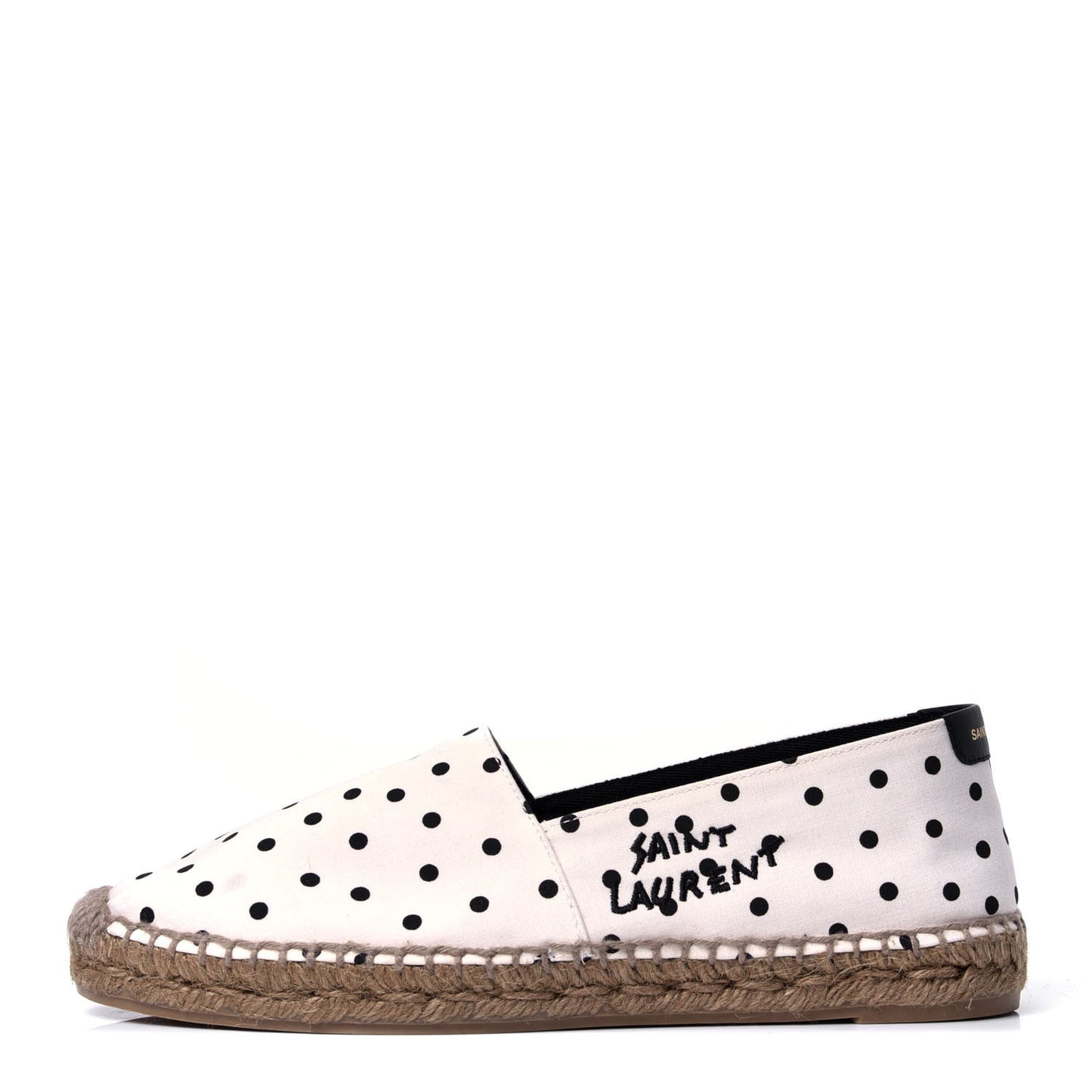 Canvas Nappa Polka Dot Elba Light Logo Embroidered Espadrilles 39 Cream Black