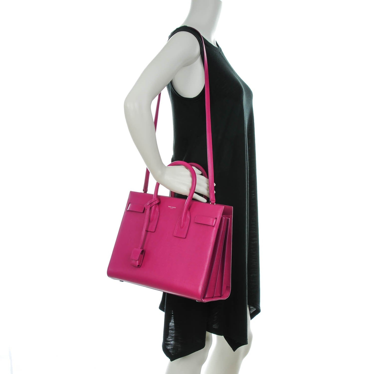 Saint Laurent Calfskin Small Sac De Jour Electric Pink 2 of 7