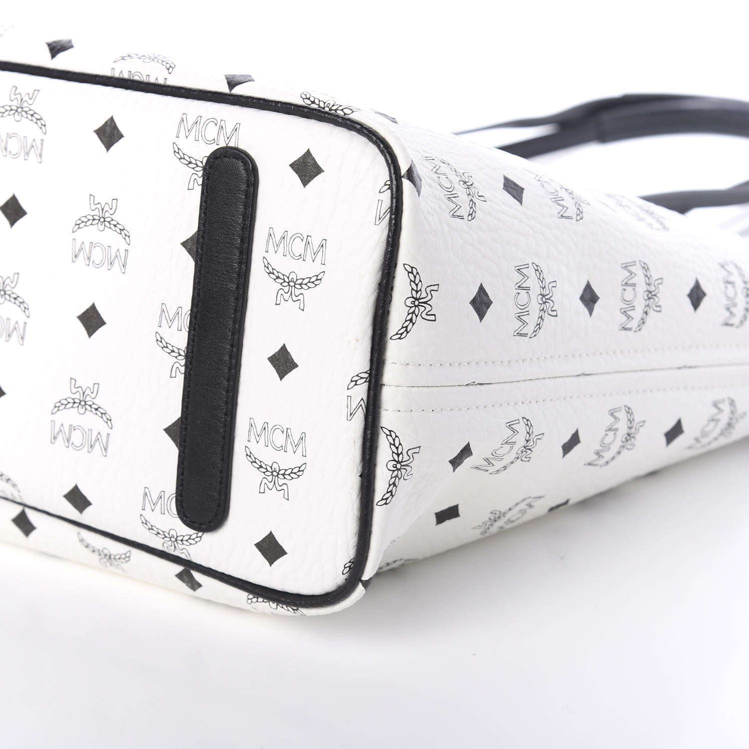 MCM Visetos Medium Project Reversible Shopper Tote White 10 of 14