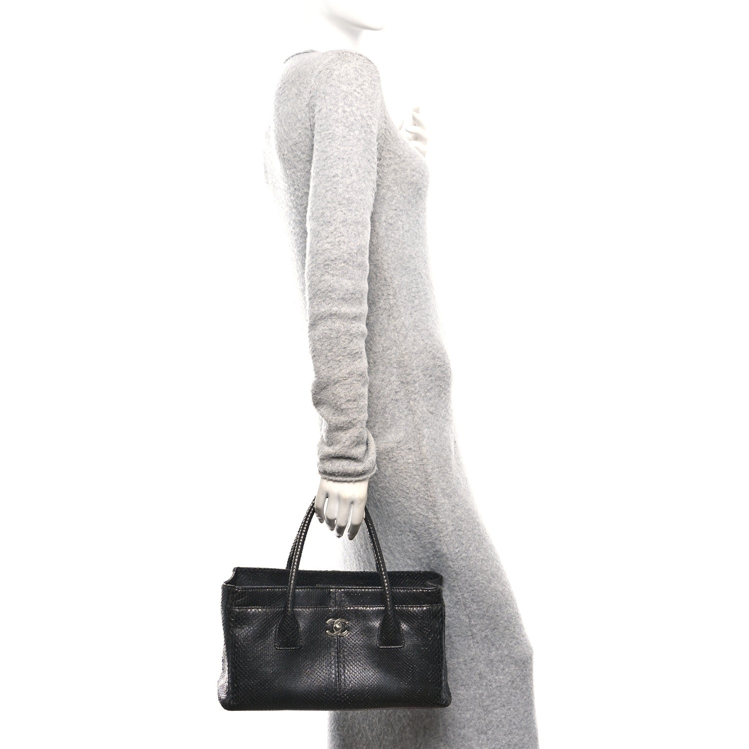 Chanel Snakeskin Executive Cerf Shopper Tote Black 2 of 12