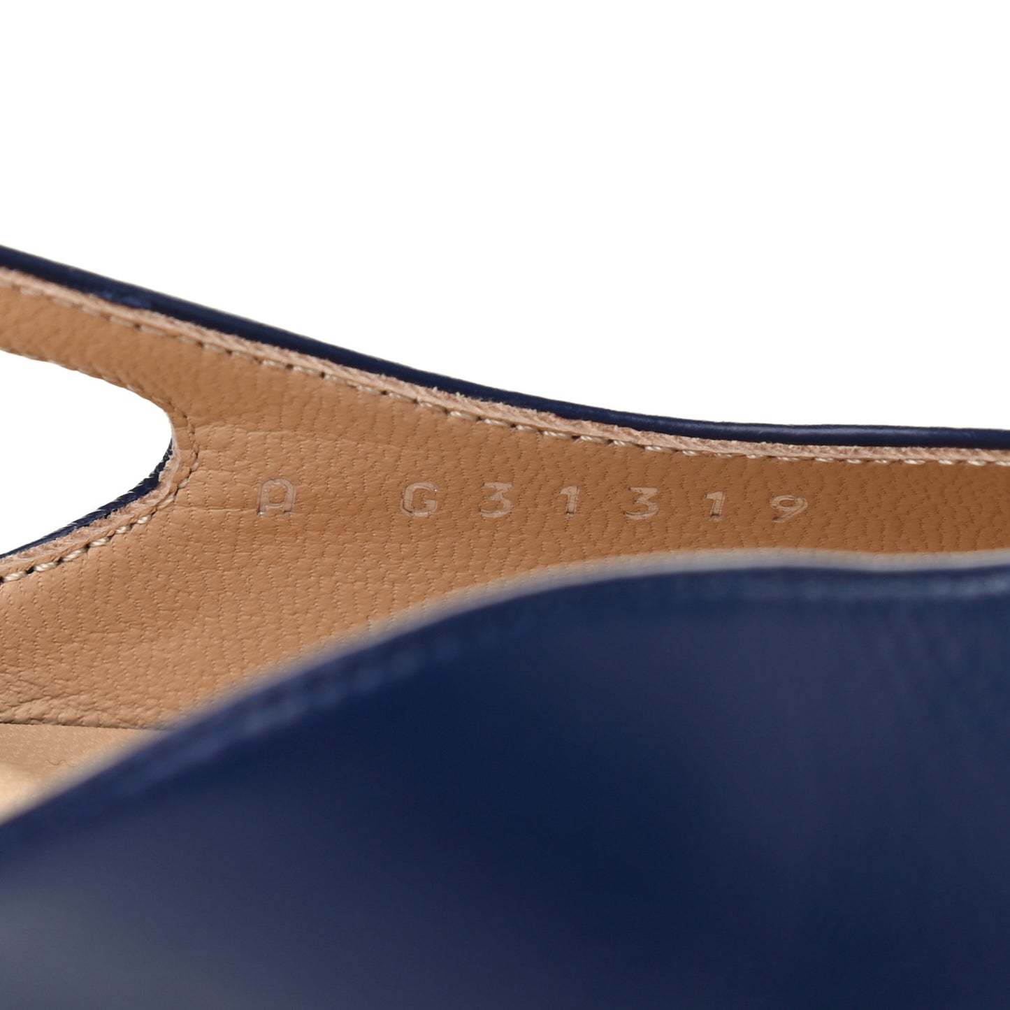 Lambskin Cap Toe CC Slingback Flats 36 Navy Black