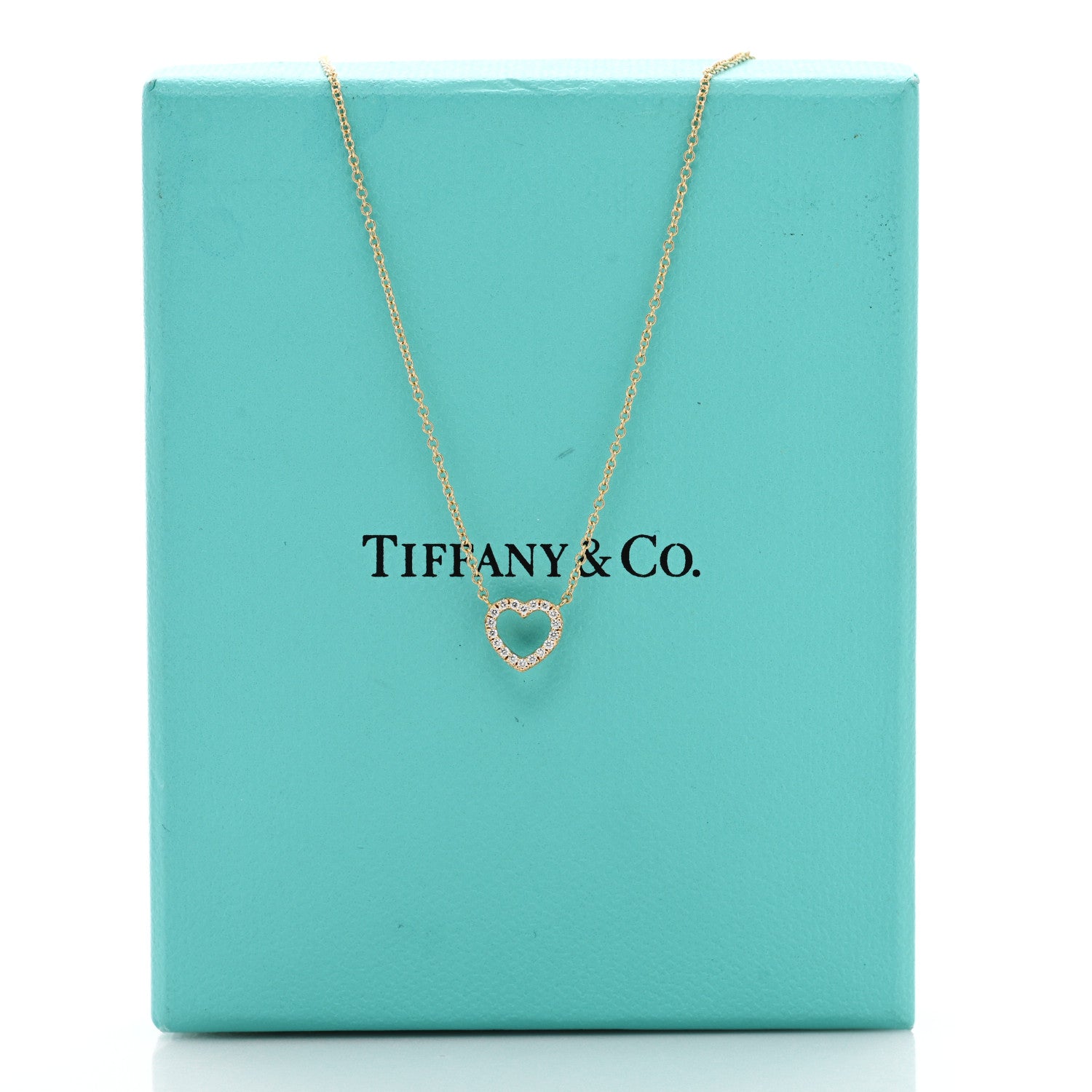 Tiffany 18K Rose Gold Diamond Metro Heart Pendant Necklace 5 of 5