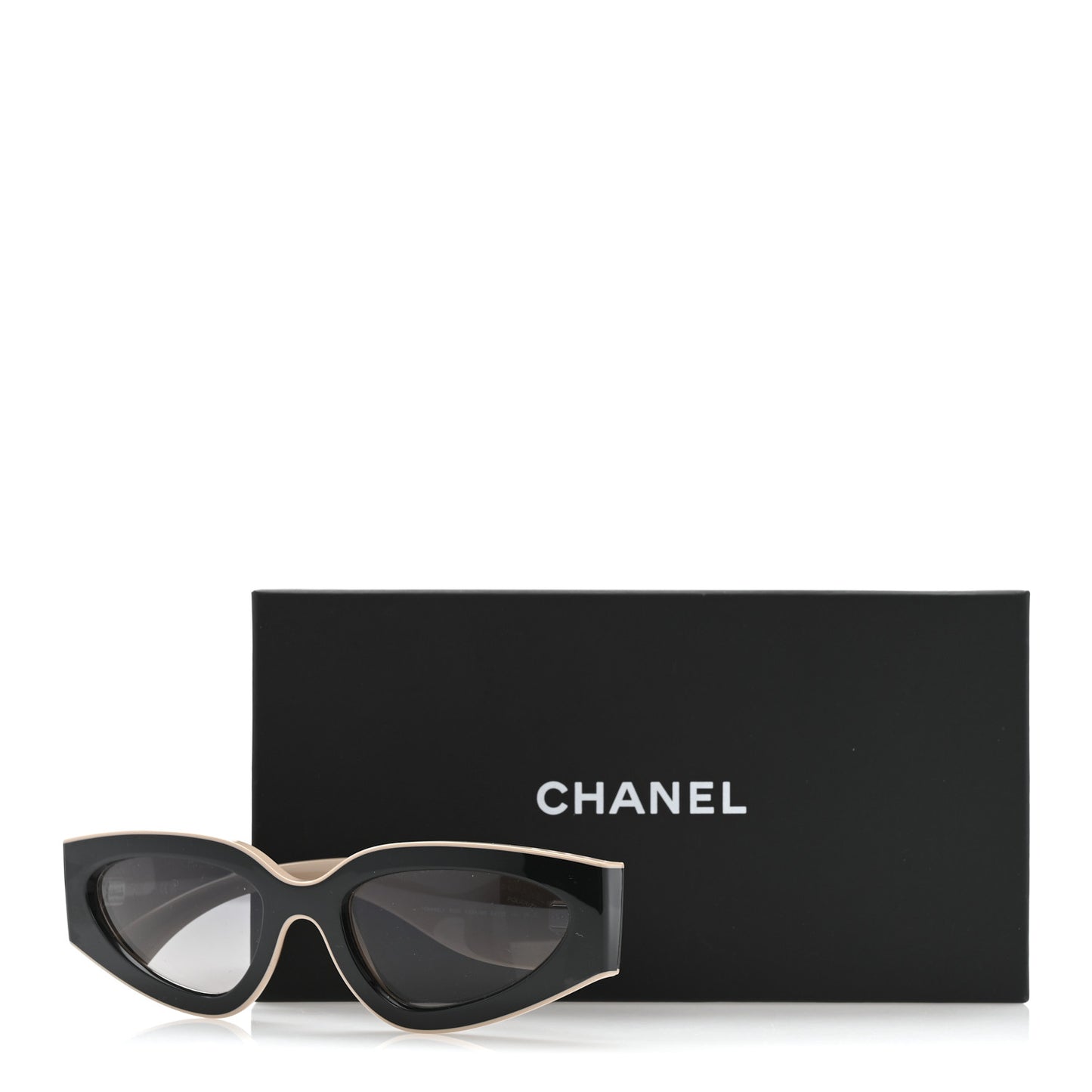 Acetate Cat Eye Sunglasses 6056 Black Beige