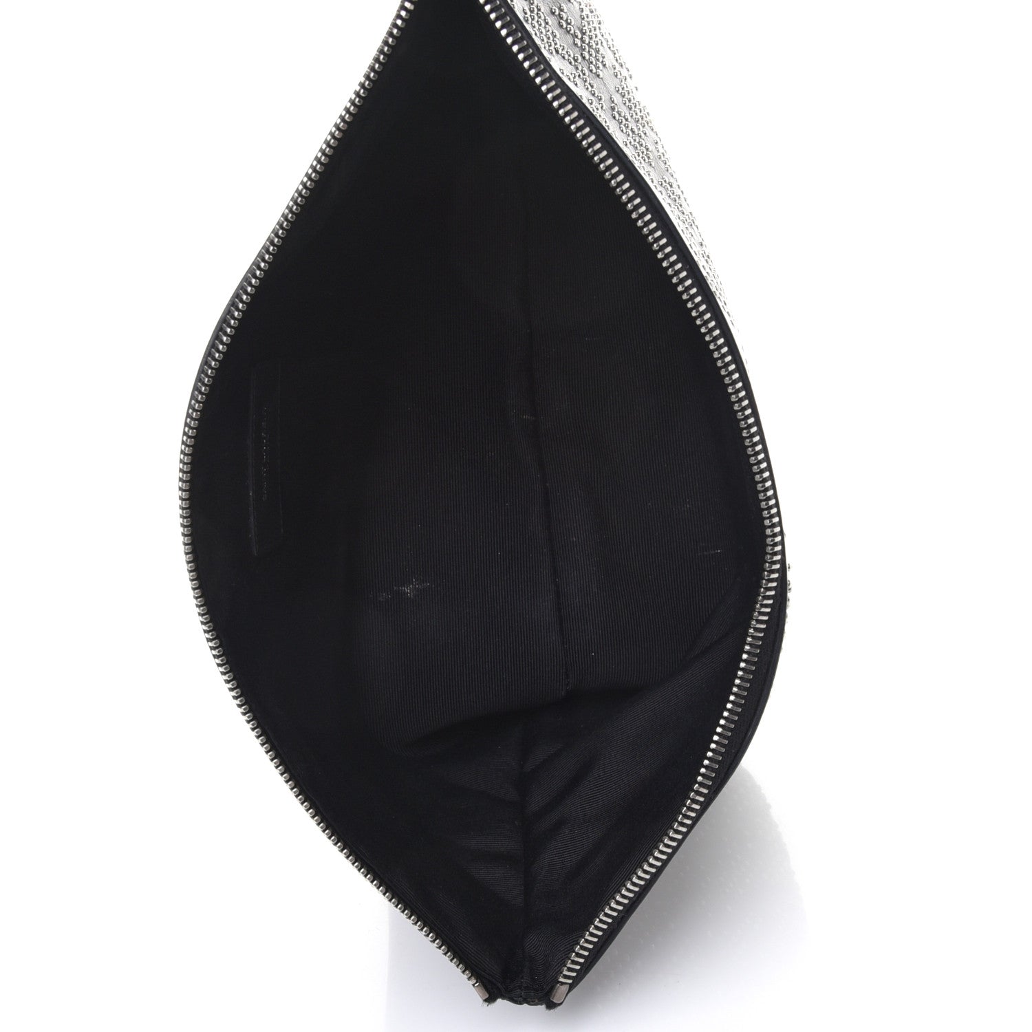 Saint Laurent Smooth Calfskin Micro-Studded Letters Zip Clutch Black 4 of 5
