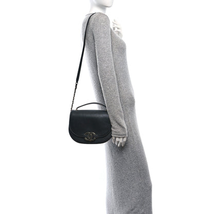 Chanel Shiny Calfskin Goatskin Quilted Medium Coco Curve Messenger Flap Black 2 of 14