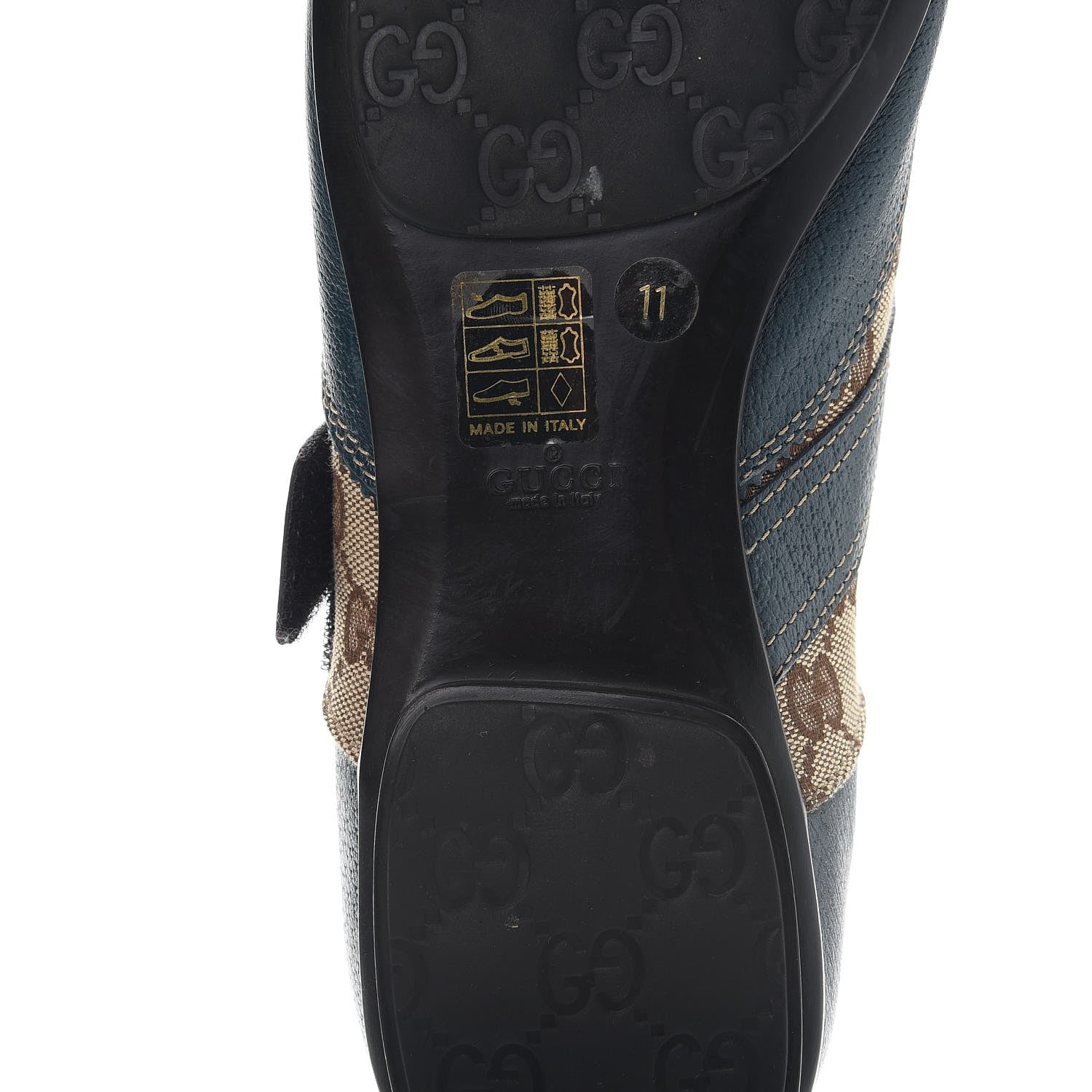 Gucci Monogram Velcro Sneakers 11 Blue 9 of 10