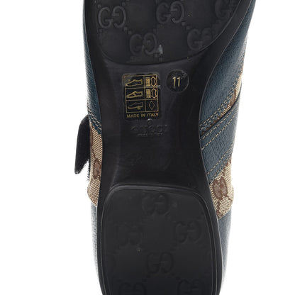 Gucci Monogram Velcro Sneakers 11 Blue 9 of 10