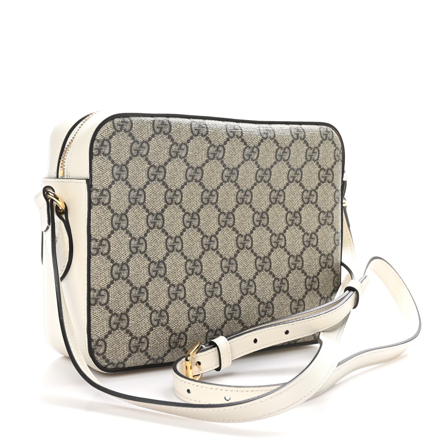 Gucci GG Supreme Monogram Small Horsebit 1955 Shoulder Bag Beige Mystic White 2 of 11