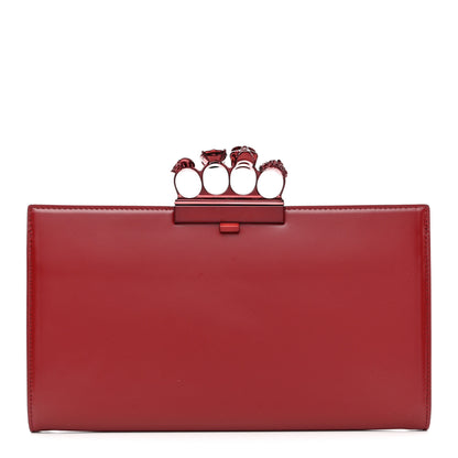 Alexander McQueen Calfskin Knuckle Flat Clutch Oxblood 1 of 11