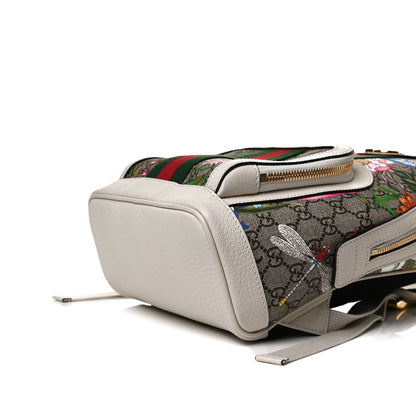 Gucci GG Supreme Monogram Flora Web Small Ophidia Day Backpack White 10 of 12