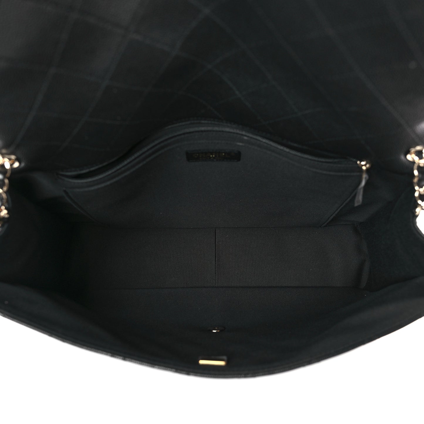 Caviar Quilted XXL Travel Flap Bag Black