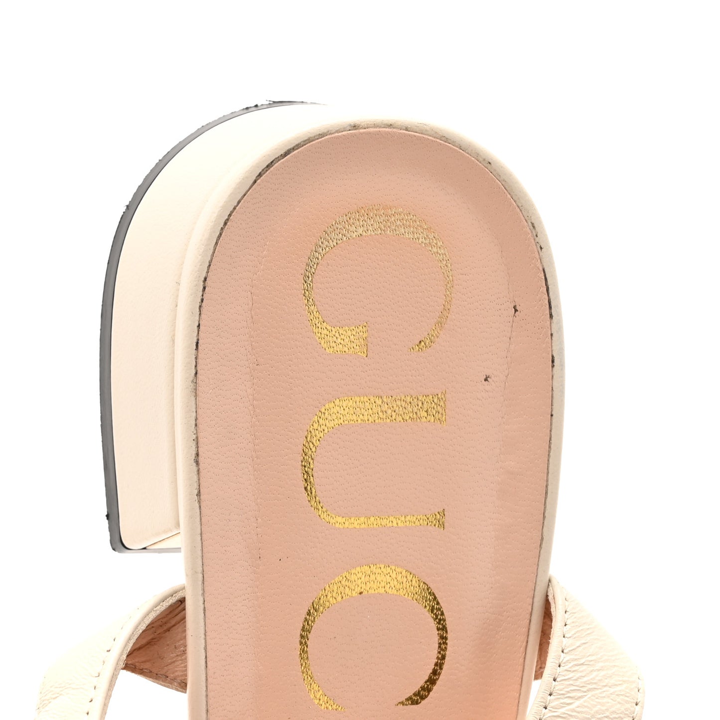 Nappa Charlotte Horsebit Block Heel 45mm Sandals 37 Mystic White