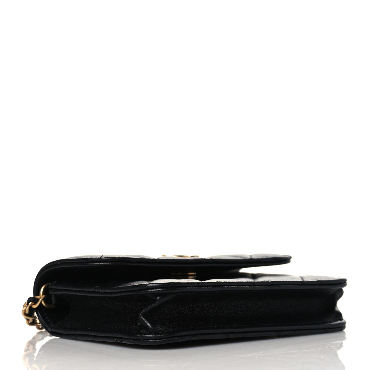 Chanel Lambskin Quilted Pearl Crush Clutch With Chain Black 4 of 12