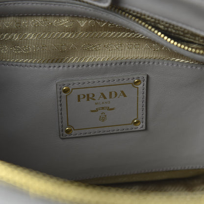 Prada Soft Calfskin Double Zip Shoulder Bag Pomice 9 of 10