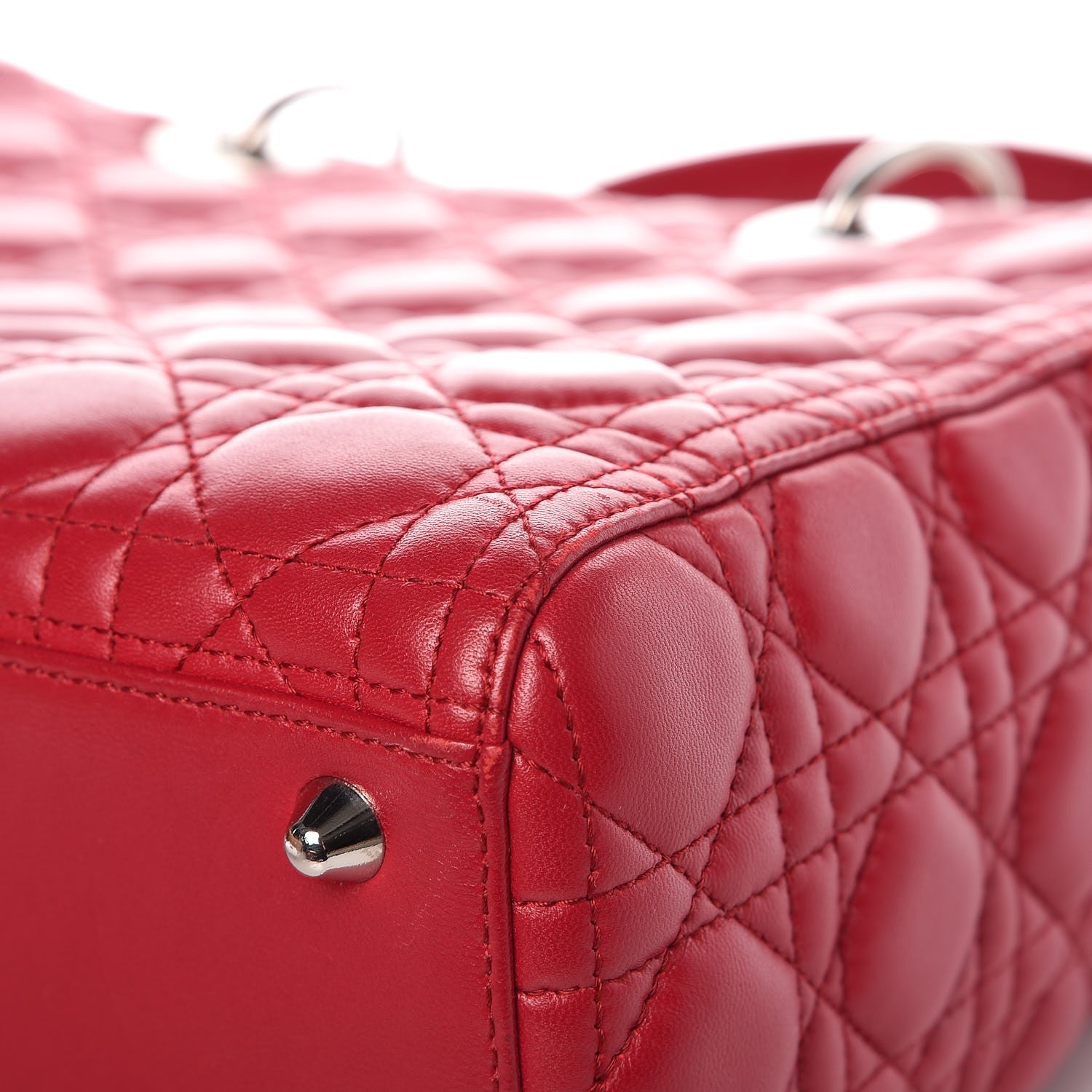 Christian Dior Lambskin Cannage Large Lady Dior Red 13 of 13