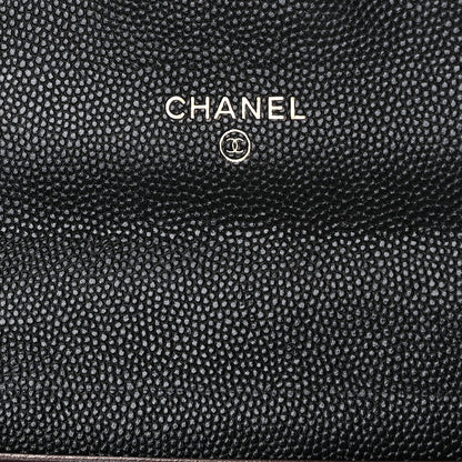 Chanel Caviar Quilted Medium Gusset Flap Wallet Black 7 of 9