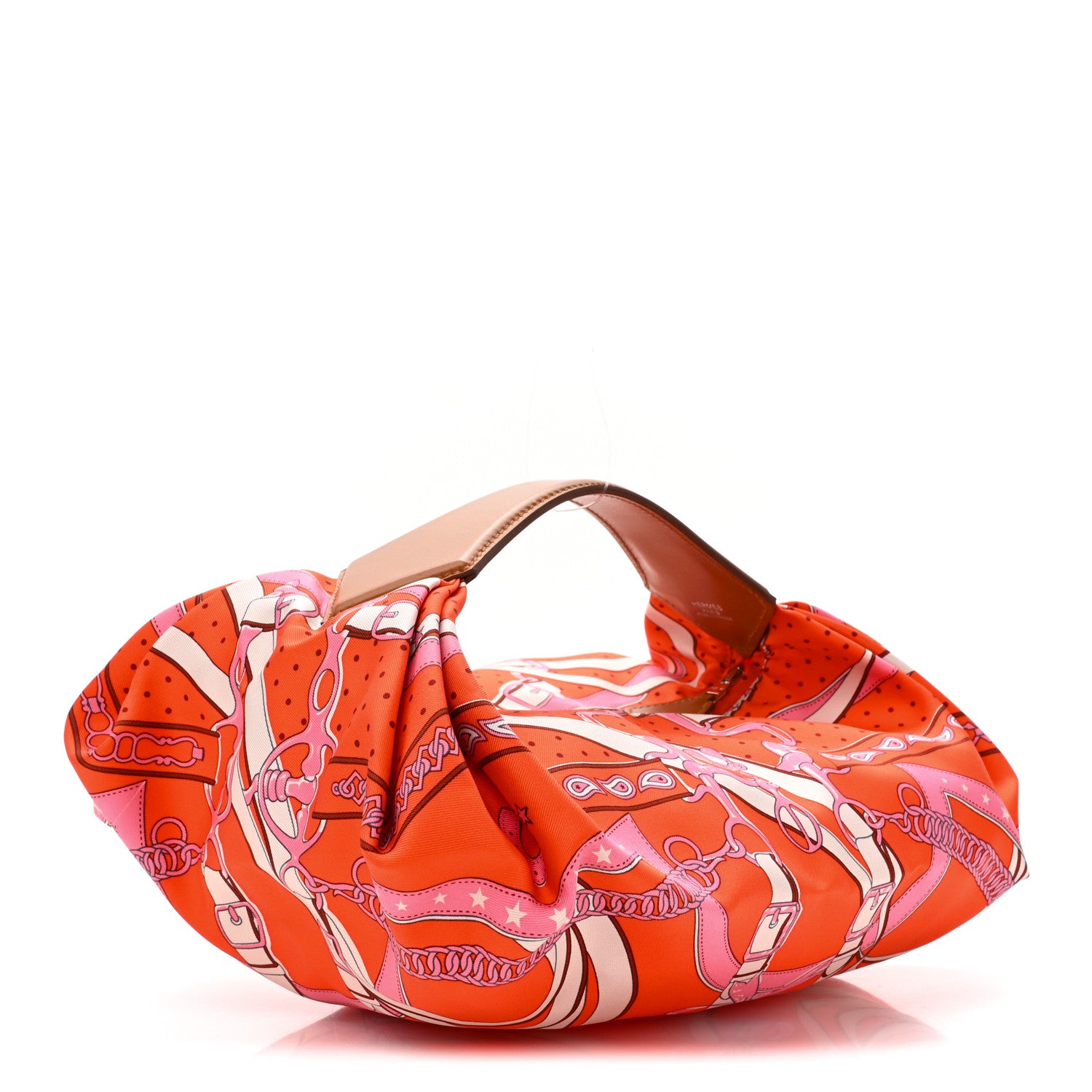 Hermes Silk Balusoie Vache Hunter La Promenade du Matin Bandana Bag Orange Poppy Fauve 3 of 9