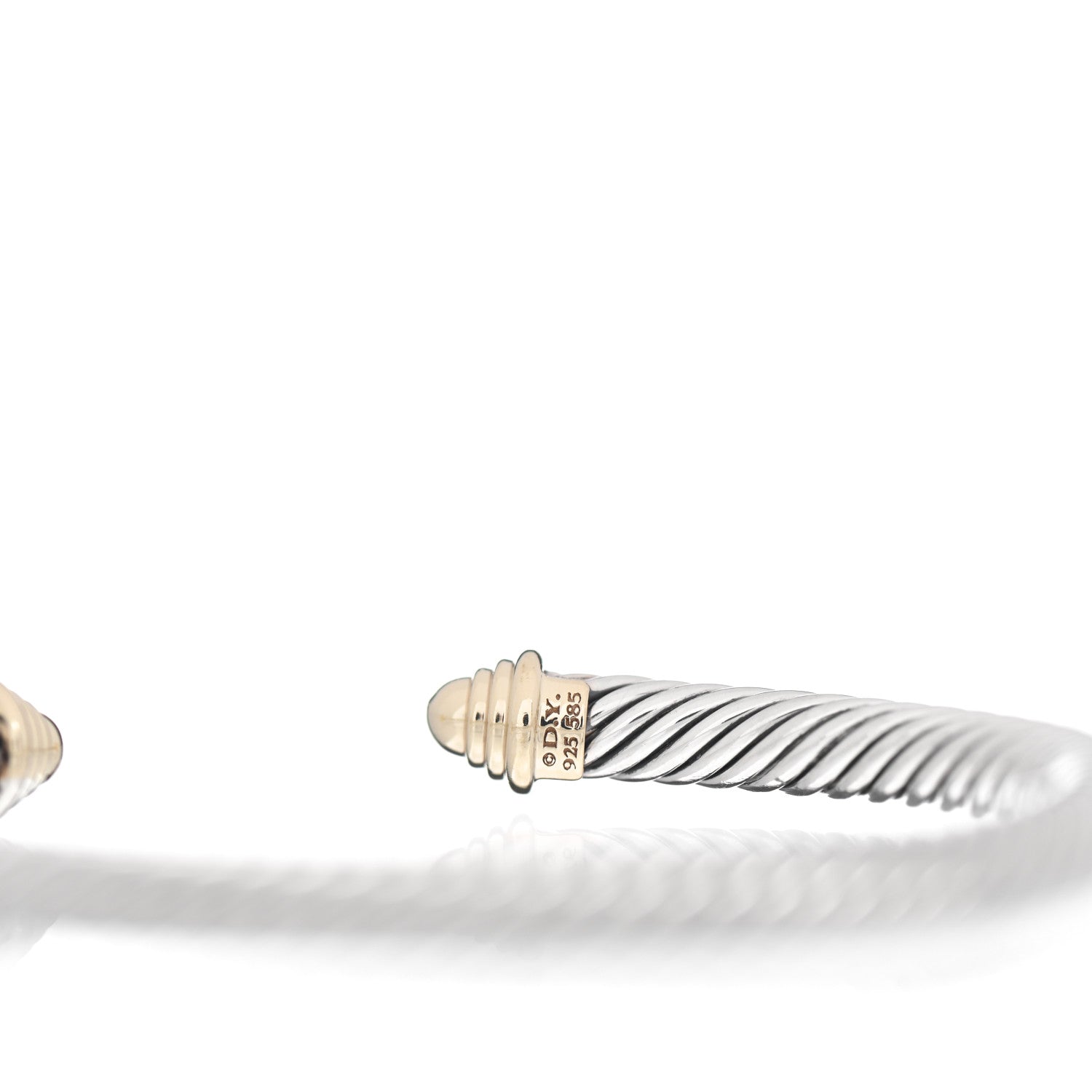 David Yurman Sterling Silver 14K Yellow Gold 5mm Cable Classics Bracelet 4 of 4