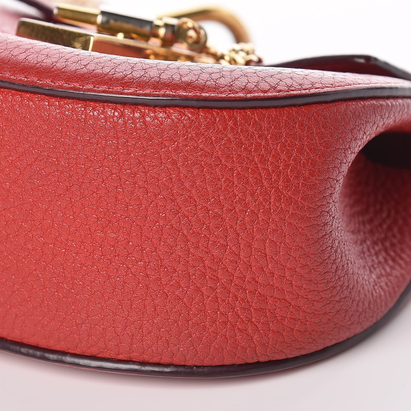 Grained Lambskin Nano Drew Shoulder Bag Intense Red