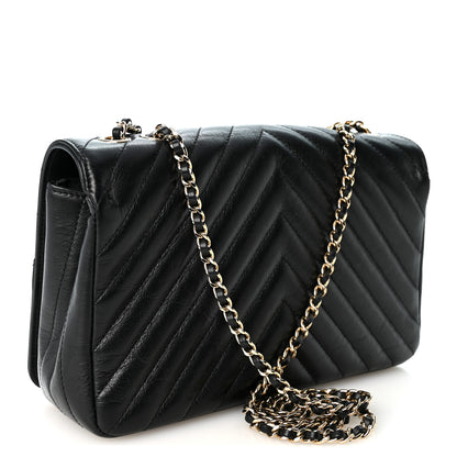 Chanel Calfskin Chevron Quilted Small Statement Flap Black 3 of 10