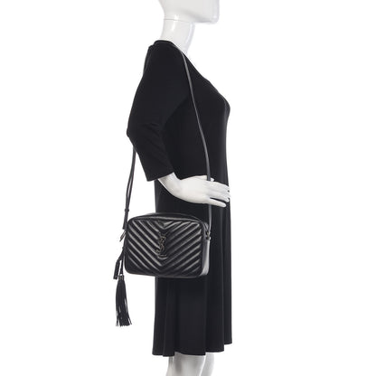 Saint Laurent Calfskin Matelasse Monogram Lou Camera Bag Black 2 of 9