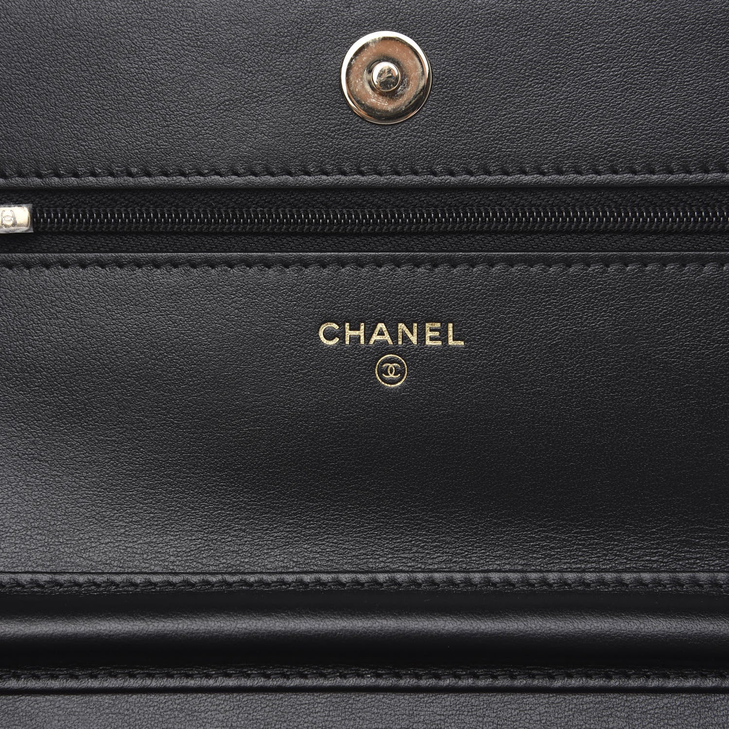 Chanel Tweed Quilted Wallet On Chain WOC Black Ecru White 5 of 10