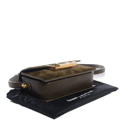 Saint Laurent Suede Small Lulu Crossbody Bag Kaki 4 of 9