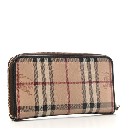 Burberry Haymarket Check Large Ziggy Zip Around Wallet Chocolate 3 of 9