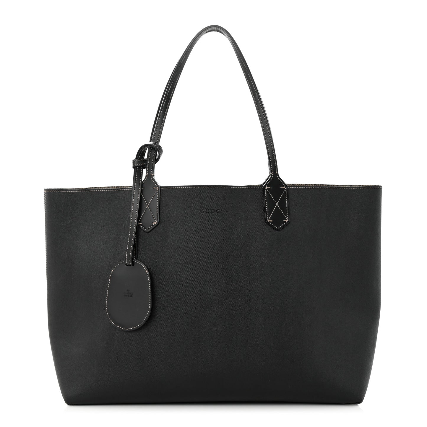 Calfskin GG Supreme Monogram Medium Reversible Tote Black