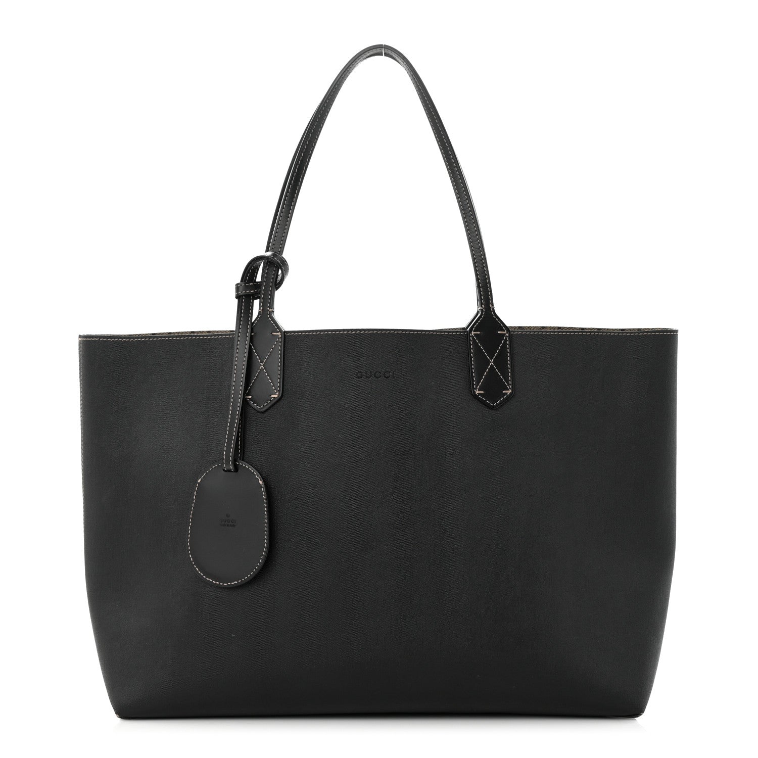 Gucci Calfskin GG Supreme Monogram Medium Reversible Tote Black 3 of 20