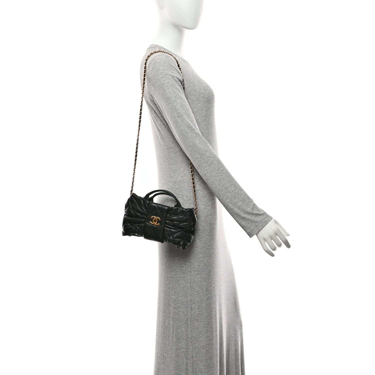 Chanel Lambskin Quilted Mini Bow Bag Black 2 of 10