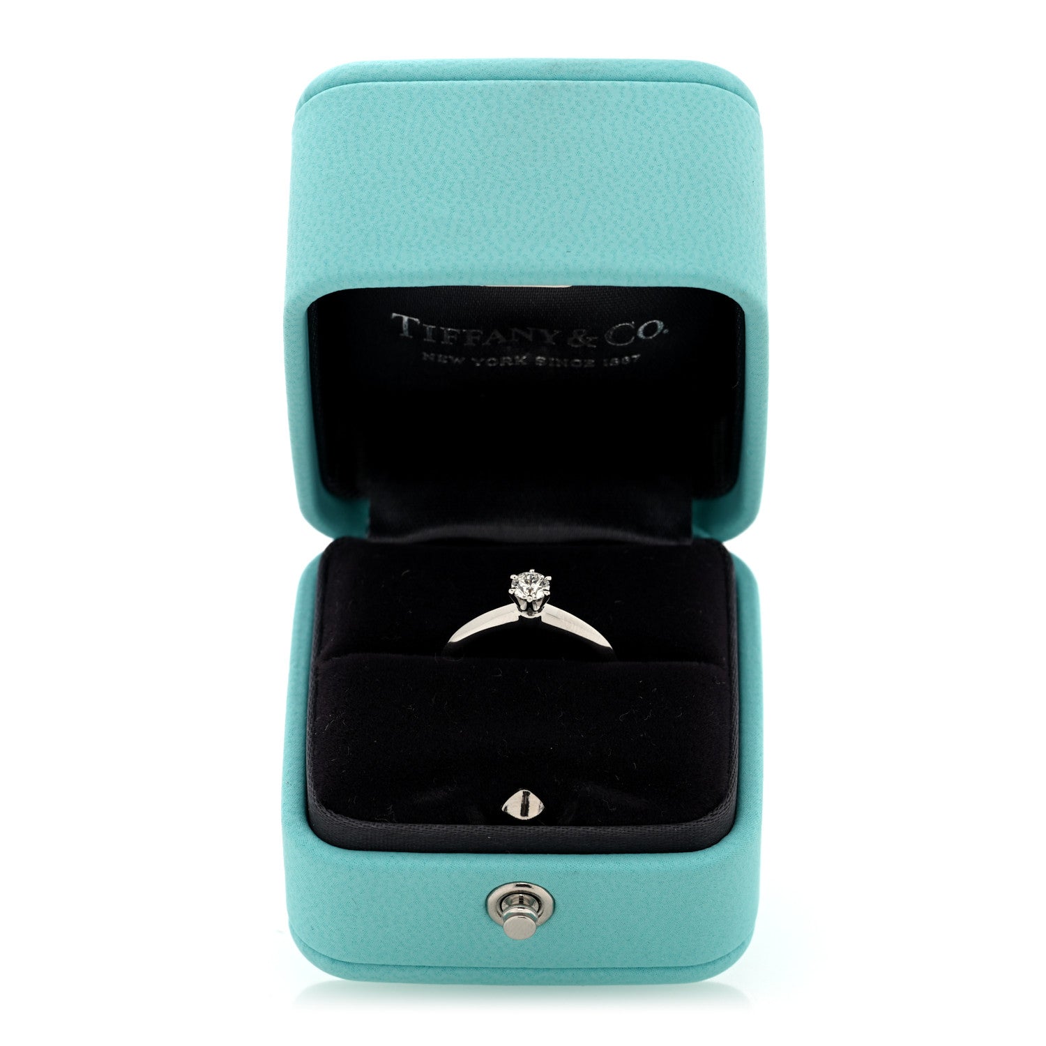 Tiffany Platinum Diamond .22ct Solitaire Engagement Ring 47 4 6 of 6