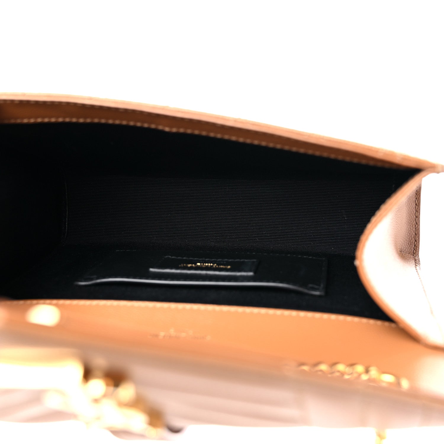 Saint Laurent Grain De Poudre Textured Mixed Matelasse Triquilt Small Monogram Satchel Dark Natural 5 of 9