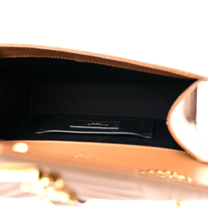 Saint Laurent Grain De Poudre Textured Mixed Matelasse Triquilt Small Monogram Satchel Dark Natural 5 of 9