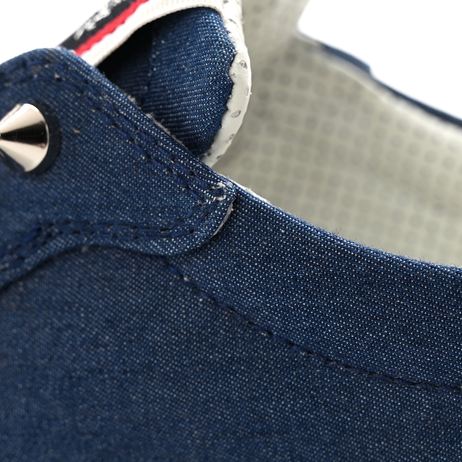 Christian Louboutin Denim Womens Fique A Vontade Sneakers 37.5 Light Blue 9 of 10