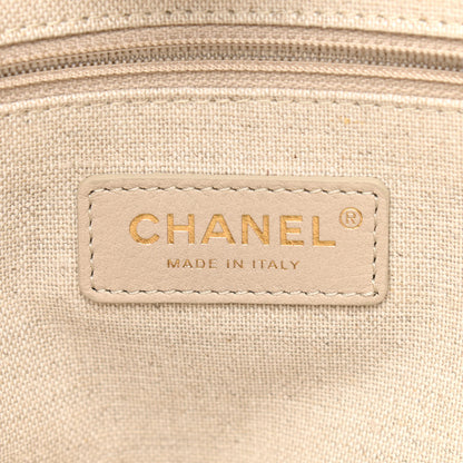 Chanel Mixed Fibers Deauville Tote Beige Black 7 of 12