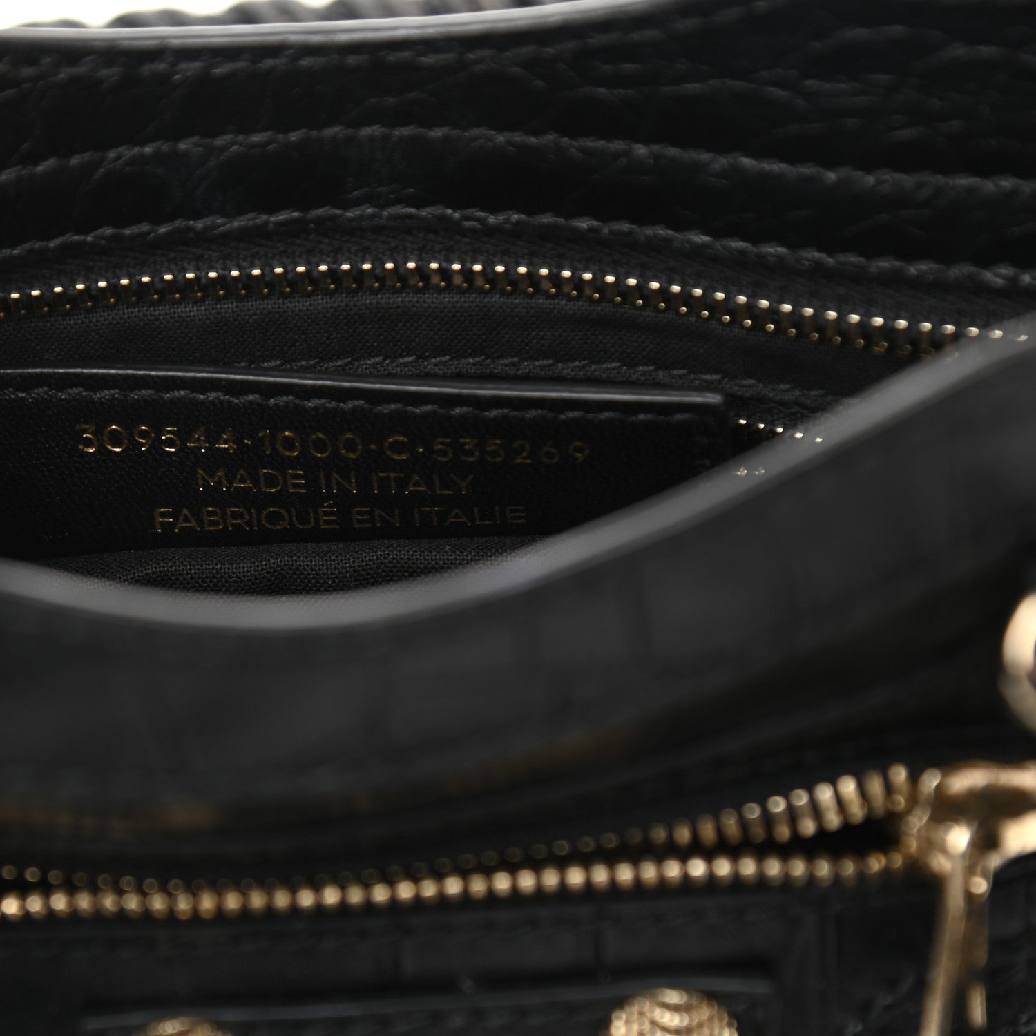 Balenciaga Calfskin Crocodile Embossed Giant 12 Gold Hardware Mini City Black 6 of 7