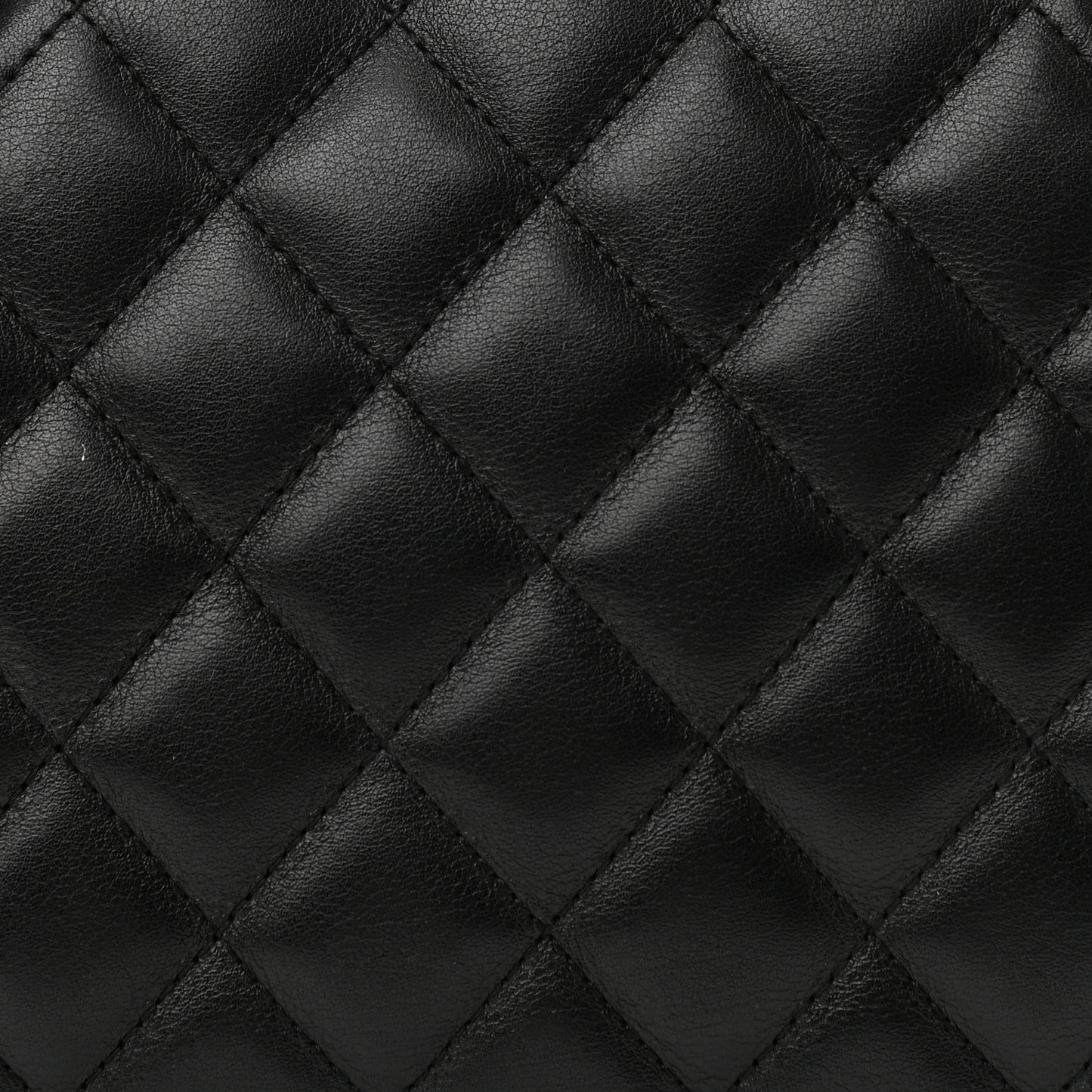 Calfskin Quilted Large Cambon Bowler Black