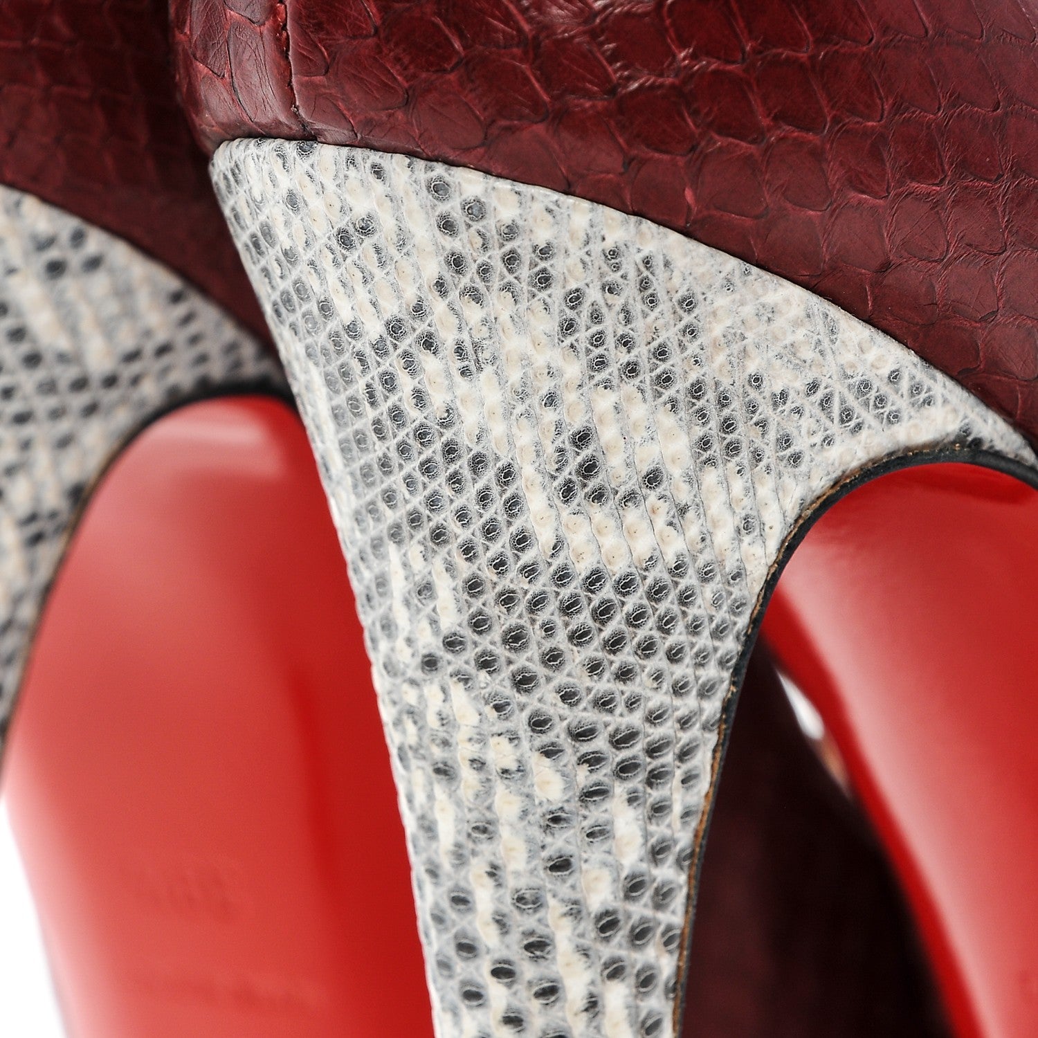 Christian Louboutin Watersnake Kid Lady Peep 150 Pumps 39.5 Version Lie De Vin 8 of 8