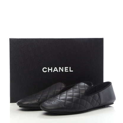 Chanel Lambskin Quilted Cap Toe Slipper With Pouch 39 Black 10 of 10