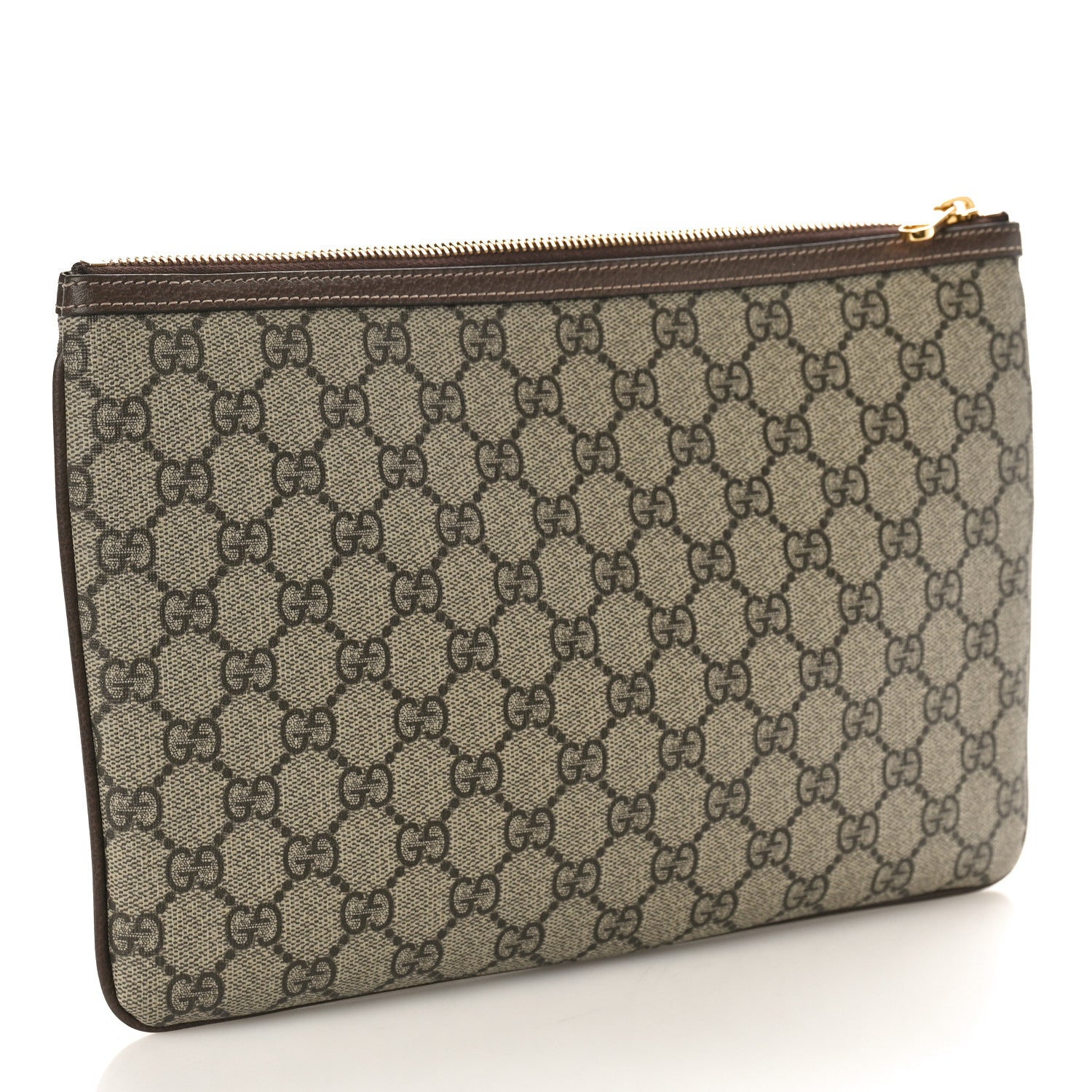 Gucci GG Supreme Monogram Large Ophidia Pouch Clutch Brown 3 of 8
