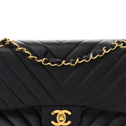 Chanel Lambskin Chevron Quilted Small Double Flap Purple 9 of 14