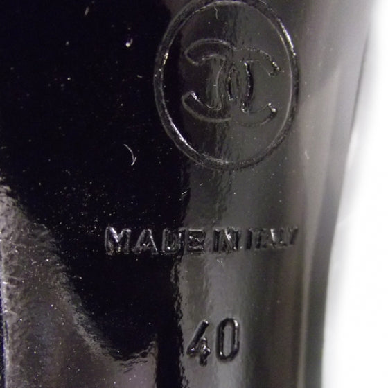 Satin Bow Boots 40 Black