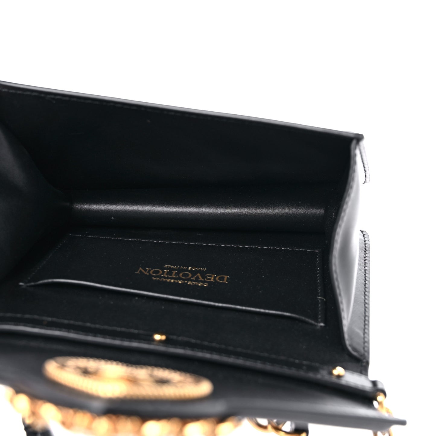 Smooth Calfskin Small Devotion Envelope Top Handle Bag Black