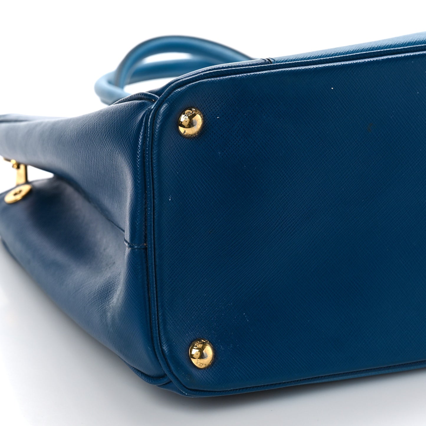 Saffiano Lux Colorblock Medium Galleria Double Zip Tote Bluette Cobalto